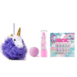 Justice Unicorn Cosmetic Gift Set Balm Nails Bomb